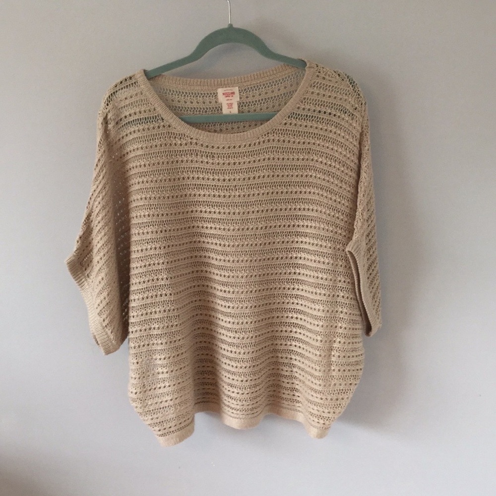 Mossimo 3/4 length sleeve crochet knit sweater